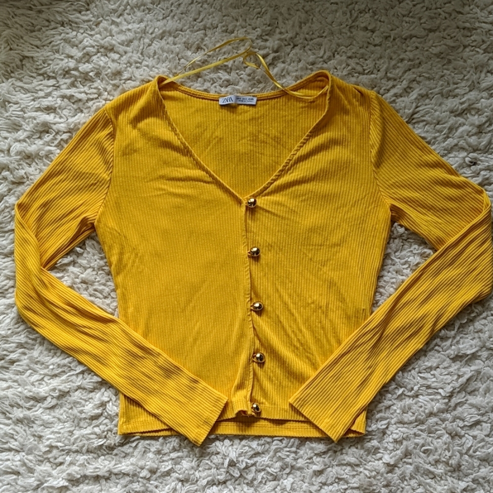 Zara Yellow Long Sleeve Top